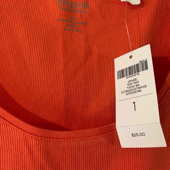 NWT-Chico’s Outrageous OrangeTess Tank - women’s size 1 - Picture 2 of 2